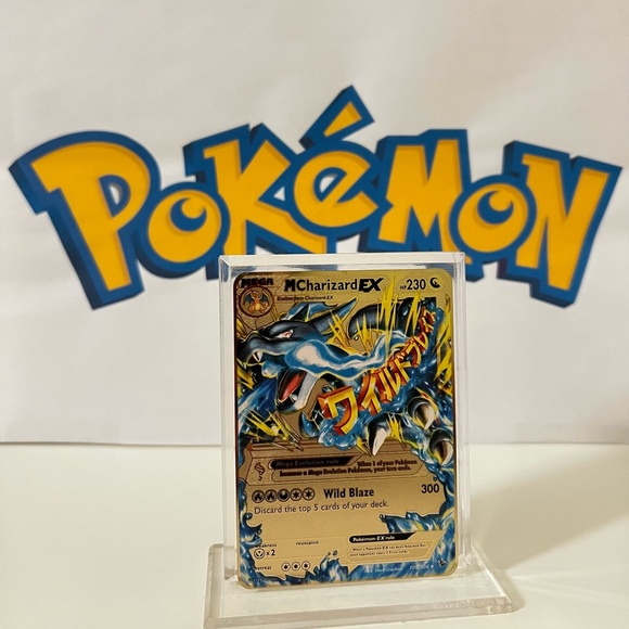 Pokemon - M Charizard Ex - 108/106 XY Flashfire Metal Gold Card Fan Art - Picture 1 of 3